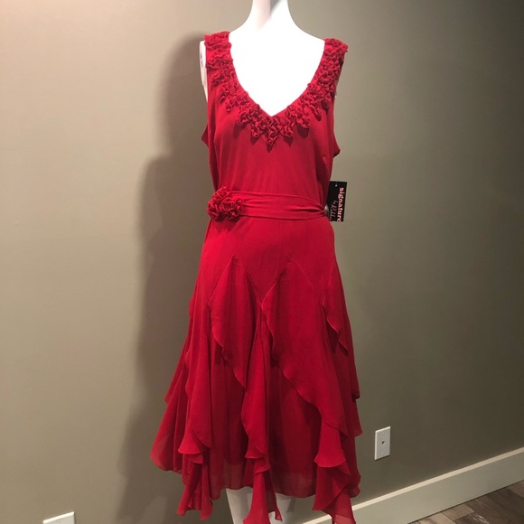 Robbie Bee Red Cocktail Dress - Size 12P - Picture 2 of 2